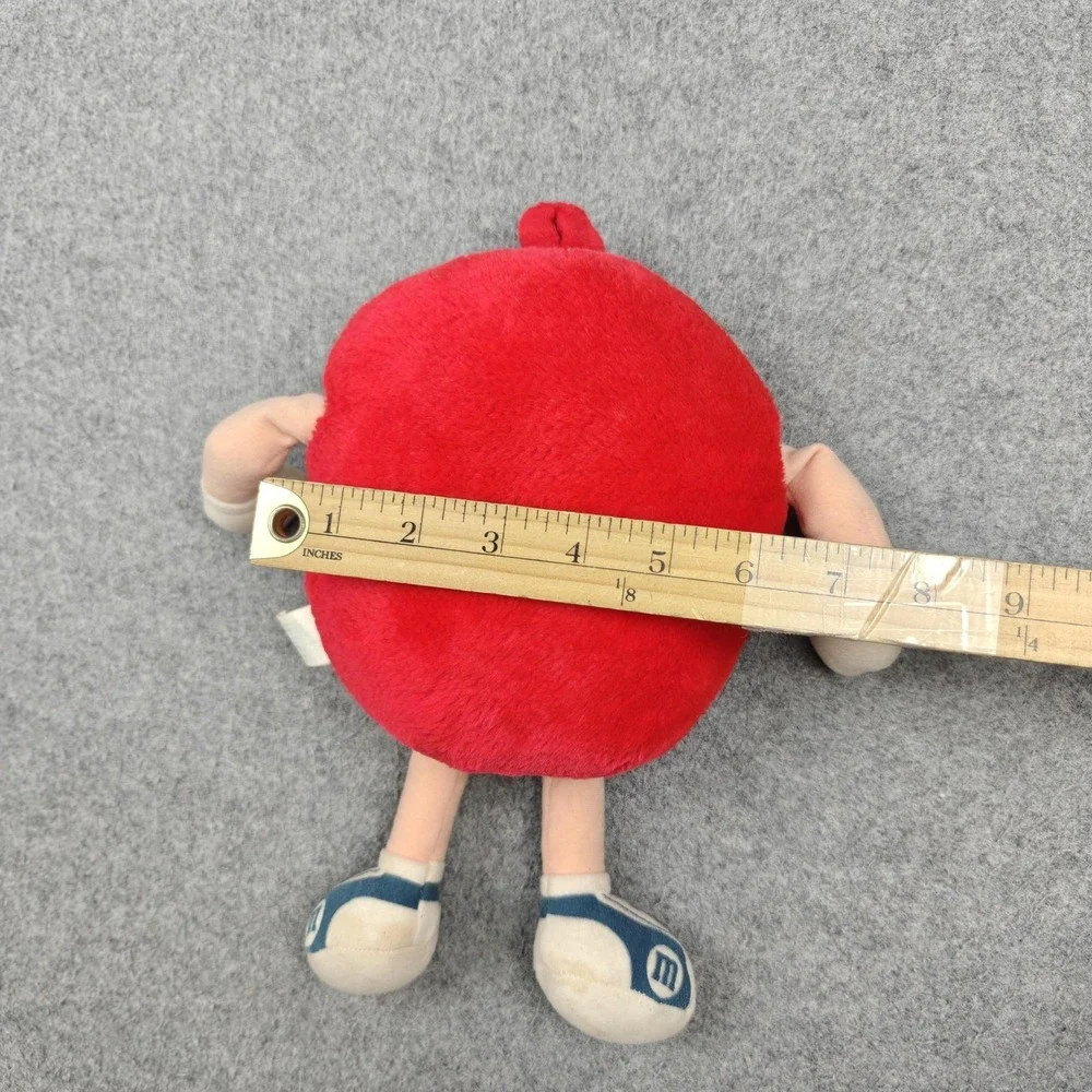 VTG M&M's Red Character Plush Stuffed Animal Toy Vintage Small 10 In Blue Shoes